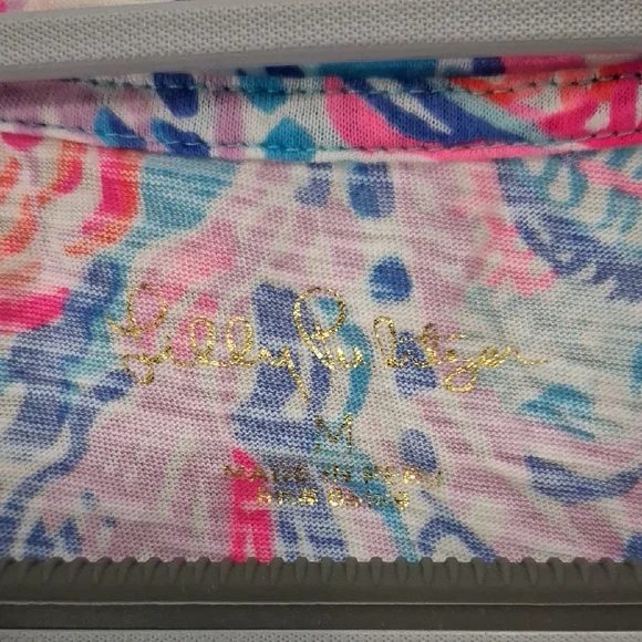 Lilly PulitgerPink and Blue Relaxed Short Sleeve T-Shirt - Picture 2 of 3